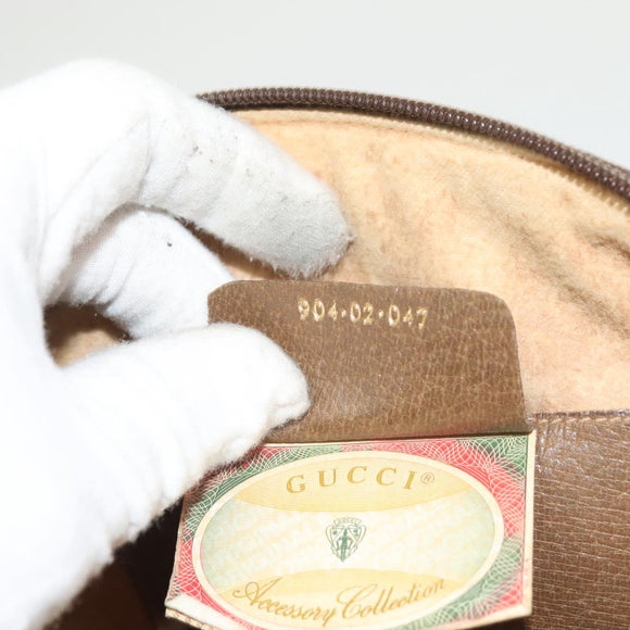 GUCCI GG Supreme Web Sherry Line Bag PVC Beige Gold 904 02 047 Auth BA3784