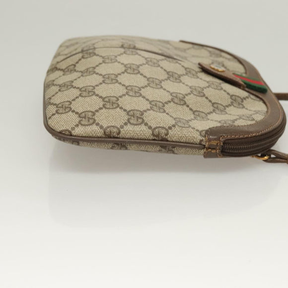 GUCCI GG Supreme Web Sherry Line Bag PVC Beige Gold 904 02 047 Auth BA3784