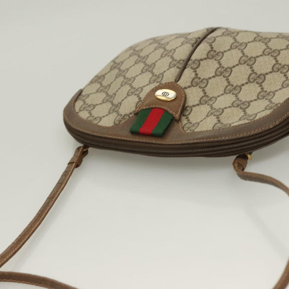 GUCCI GG Supreme Web Sherry Line Bag PVC Beige Gold 904 02 047 Auth BA3784