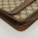 GUCCI GG Supreme Web Sherry Line Shoulder Bag PVC Beige Gold Auth BA3785-9