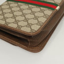 GUCCI GG Supreme Web Sherry Line Shoulder Bag PVC Beige Gold Auth BA3785-15