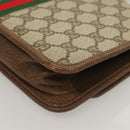 GUCCI GG Supreme Web Sherry Line Shoulder Bag PVC Beige Gold Auth BA3785-16