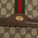 GUCCI GG Supreme Web Sherry Line Shoulder Bag PVC Beige Gold Auth BA3785-17