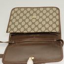 GUCCI GG Supreme Web Sherry Line Shoulder Bag PVC Beige Gold Auth BA3785-10