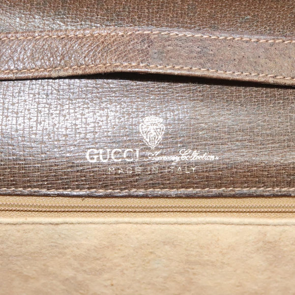 GUCCI GG Supreme Web Sherry Line Shoulder Bag PVC Beige Gold Auth BA3785