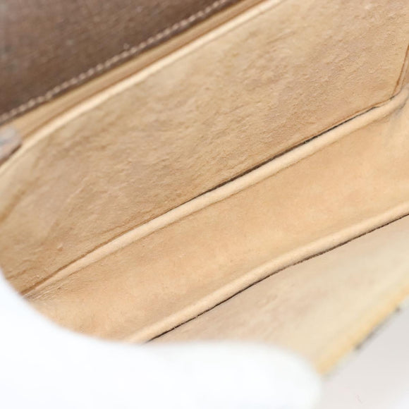 GUCCI GG Supreme Web Sherry Line Shoulder Bag PVC Beige Gold Auth BA3785