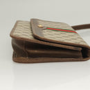 GUCCI GG Supreme Web Sherry Line Shoulder Bag PVC Beige Gold Auth BA3785-3