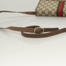 GUCCI GG Supreme Web Sherry Line Shoulder Bag PVC Beige Gold Auth BA3785-7