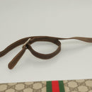 GUCCI GG Supreme Web Sherry Line Shoulder Bag PVC Beige Gold Auth BA3785-8