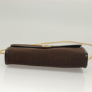 Christian Dior Trotter Canvas Chain Shoulder Bag Dark Brown Gold Auth BA3787-5