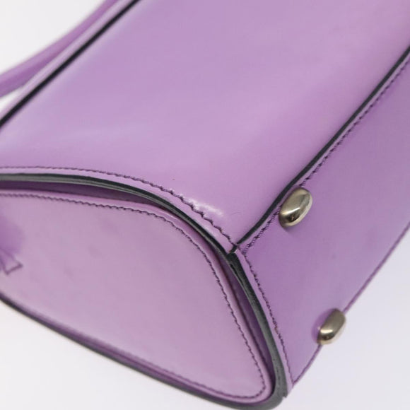 CELINE Shoulder Bag Leather Purple Silver Auth BA3789