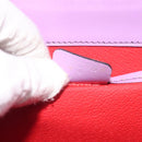CELINE Shoulder Bag Leather Purple Silver Auth BA3789-12
