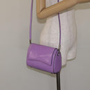 CELINE Shoulder Bag Leather Purple Silver Auth BA3789-22