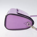CELINE Shoulder Bag Leather Purple Silver Auth BA3789-3