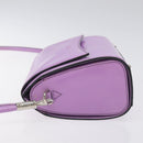 CELINE Shoulder Bag Leather Purple Silver Auth BA3789-4