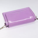 CELINE Shoulder Bag Leather Purple Silver Auth BA3789-6