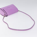 CELINE Shoulder Bag Leather Purple Silver Auth BA3789-7
