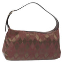 GIVENCHY Shoulder Bag Canvas Bordeaux Gold Auth BA3790-1