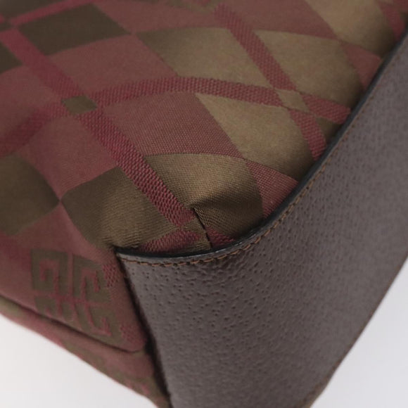 GIVENCHY Shoulder Bag Canvas Bordeaux Gold Auth BA3790