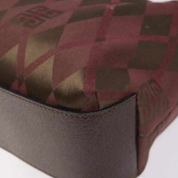 GIVENCHY Shoulder Bag Canvas Bordeaux Gold Auth BA3790