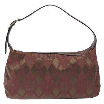GIVENCHY Shoulder Bag Canvas Bordeaux Gold Auth BA3790 - 0