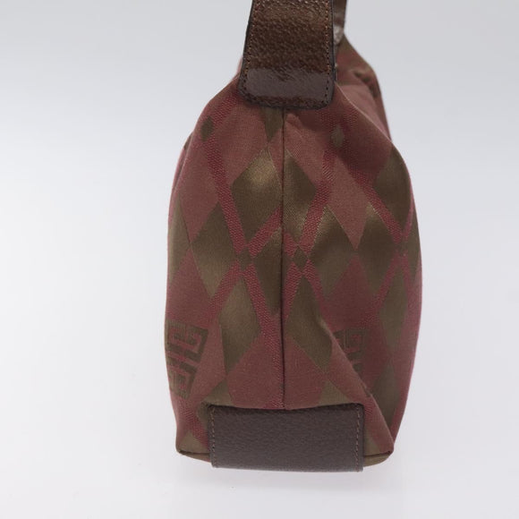 GIVENCHY Shoulder Bag Canvas Bordeaux Gold Auth BA3790