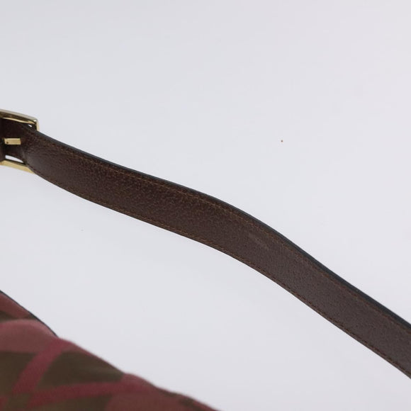 GIVENCHY Shoulder Bag Canvas Bordeaux Gold Auth BA3790