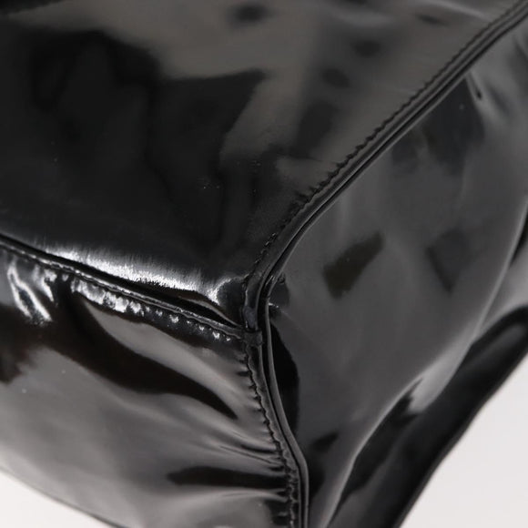 CHANEL COCO Mark Chain Shoulder Bag Patent Leather Black Gold CC Auth BA3798