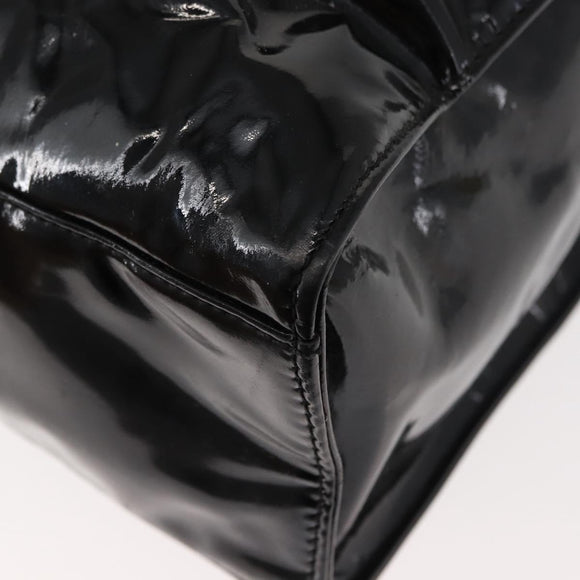 CHANEL COCO Mark Chain Shoulder Bag Patent Leather Black Gold CC Auth BA3798