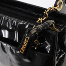 CHANEL COCO Mark Chain Shoulder Bag Patent Leather Black Gold CC Auth BA3798-10