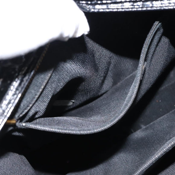 CHANEL COCO Mark Chain Shoulder Bag Patent Leather Black Gold CC Auth BA3798