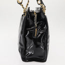 CHANEL COCO Mark Chain Shoulder Bag Patent Leather Black Gold CC Auth BA3798-5