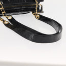 CHANEL COCO Mark Chain Shoulder Bag Patent Leather Black Gold CC Auth BA3798-8