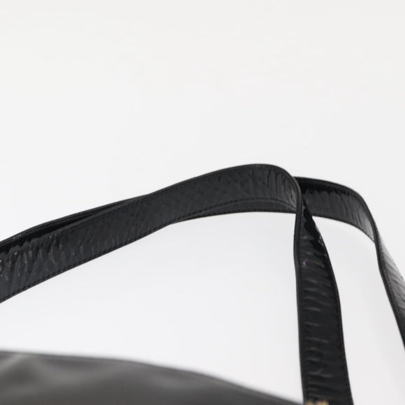 CHANEL COCO Mark Chain Shoulder Bag Patent Leather Black Gold CC Auth BA3798