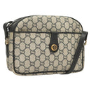 GUCCI GG Plus Supreme Shoulder Bag PVC Navy Gold Auth BA3799-1