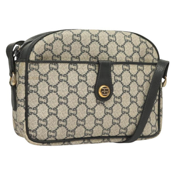 GUCCI GG Plus Supreme Shoulder Bag PVC Navy Gold Auth BA3799