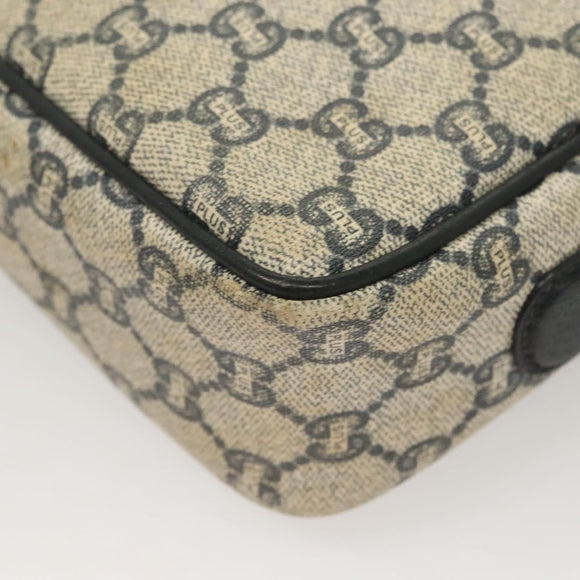 GUCCI GG Plus Supreme Shoulder Bag PVC Navy Gold Auth BA3799