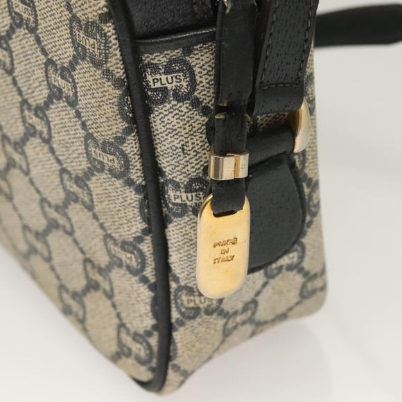 GUCCI GG Plus Supreme Shoulder Bag PVC Navy Gold Auth BA3799