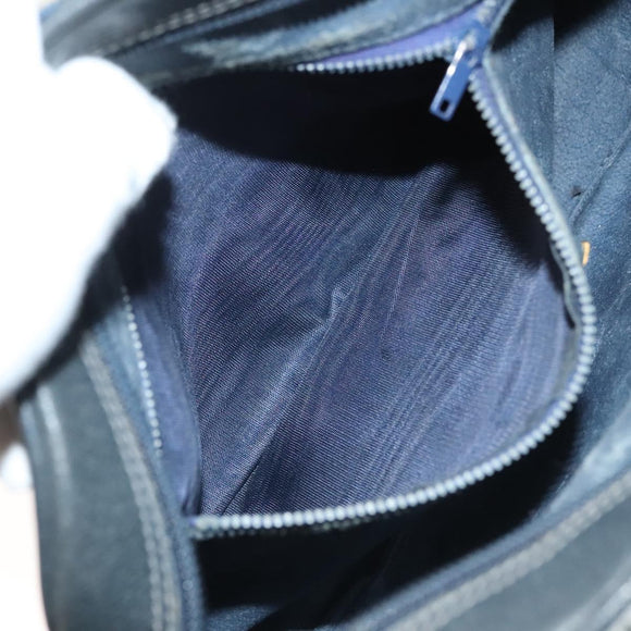 GUCCI GG Plus Supreme Shoulder Bag PVC Navy Gold Auth BA3799