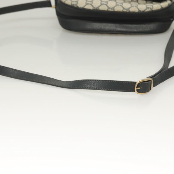 GUCCI GG Plus Supreme Shoulder Bag PVC Navy Gold Auth BA3799