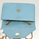 SAINT LAURENT Betty Chain Shoulder Bag Leather Light Blue Gold Auth BA3801-9