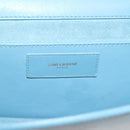 SAINT LAURENT Betty Chain Shoulder Bag Leather Light Blue Gold Auth BA3801-18