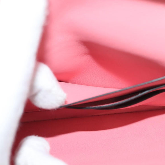 VALENTINO Rhinestone Chain Shoulder Bag Suede Pink Silver Auth BA3802