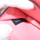 VALENTINO Rhinestone Chain Shoulder Bag Suede Pink Silver Auth BA3802-22