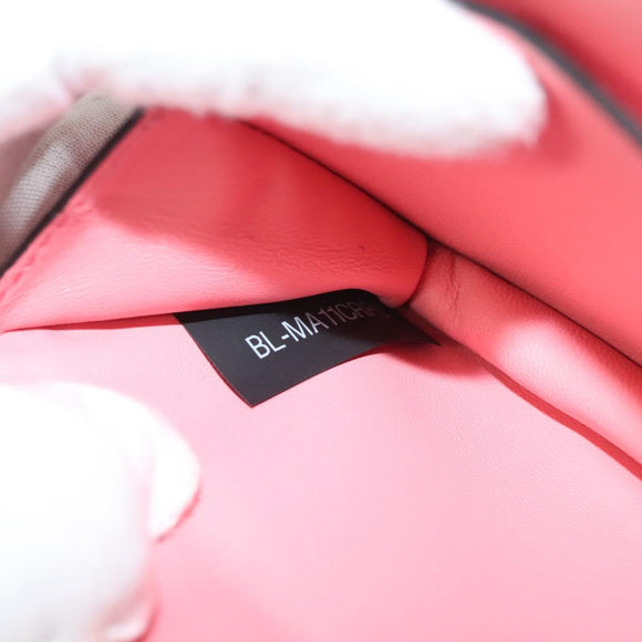 VALENTINO Rhinestone Chain Shoulder Bag Suede Pink Silver Auth BA3802