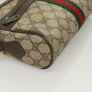GUCCI GG Supreme Web Sherry Line Bag PVC Beige Gold 75 02 004 Auth BA3807-9