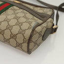 GUCCI GG Supreme Web Sherry Line Bag PVC Beige Gold 75 02 004 Auth BA3807-14
