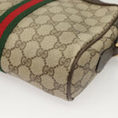 GUCCI GG Supreme Web Sherry Line Bag PVC Beige Gold 75 02 004 Auth BA3807-16