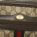 GUCCI GG Supreme Web Sherry Line Bag PVC Beige Gold 75 02 004 Auth BA3807-17