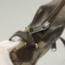 GUCCI GG Supreme Web Sherry Line Bag PVC Beige Gold 75 02 004 Auth BA3807-10